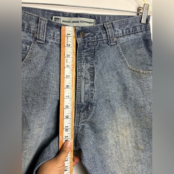 Y2K PACO Jean Company Men 32X12 Blue Denim Cargo Shorts Denim Skater Street Wear - Picture 12 of 16